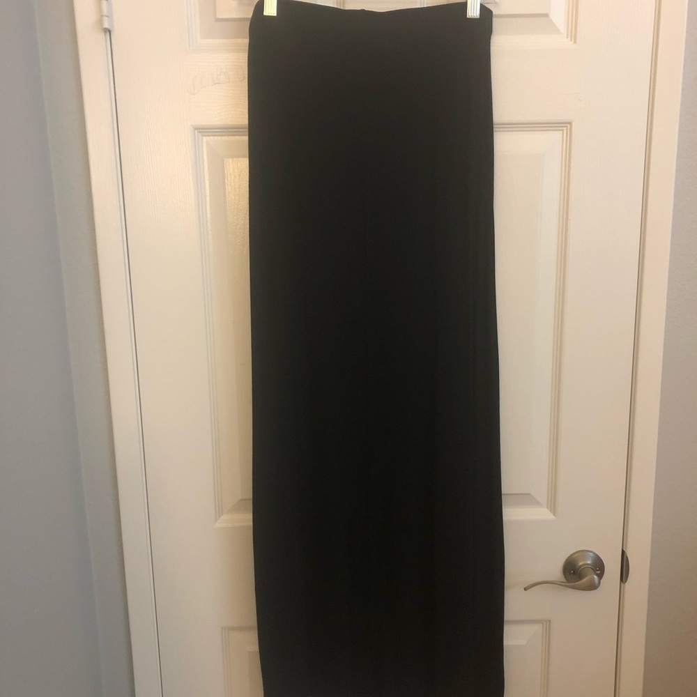 Black Maxi Skirt with lace slit